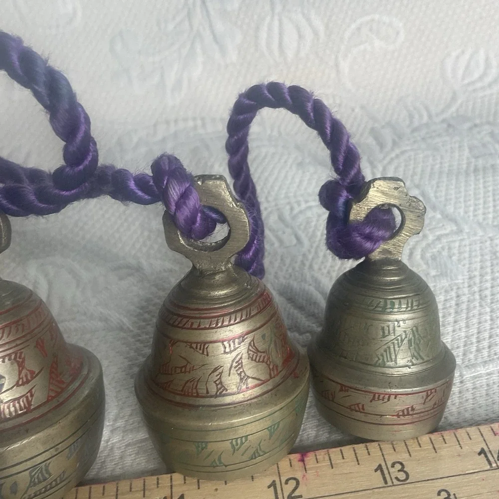 Vintage Brass 3 Bells On A 23
